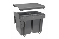 Сегрегатор для отходов PRACTI ECO 400, h=45 c доводчиком, 2x20л, 480х345х430, креп. на фасад, пласти, Компл