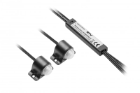 Выключатель механический круглый врезной, КЛАВИША 12V/36W, IP20, с проводами 0,1м mini amp, черный