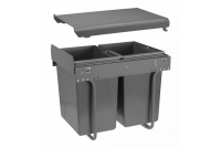 Сегрегатор для отходов PRACTI ECO 400, h=45 c доводчиком, 2x20л, 480х345х430, без креп. на фасад, пл, Компл