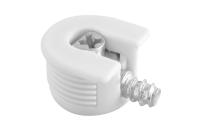 Эксцентриковый коннектор 20мм + шпилька 6x7мм, пластик белый