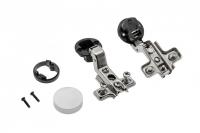 ПЕТЛЯ ВКЛАДНАЯ GTV ДЛЯ СТЕКЛА С ОТВЕТНОЙ ПЛАНКОЙ С ЕВРОШУРУПОМ, ЗАГЛУШКА ОВАЛЬНАЯ АЛЮМИНИЙ