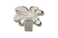 Ручка-кнопка мебельная ROYAL3, белый/золото