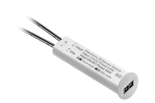 Выключатель бесконтактный универсальный 3 в 1, 12V/24W, 24V/48W, IP20, диммер, белый