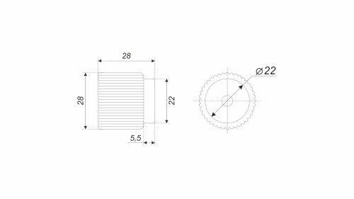 Мебельная ручка ROLL LINE, матовое брашированное сатиновое золото