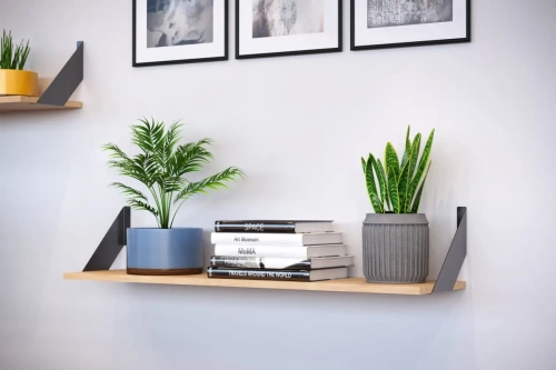 Полкодержатель декоративный для деревянных полок FLAT, 20x20см, чёрный матовый