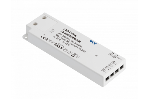 GTV БЛОК ПИТАНИЯ EASY CLICK 220V/12V/60W, IP20, 129x42x16MM, ПРОВОД ВИЛКА 1,5M, РАЗЪЁМ MINI AMP