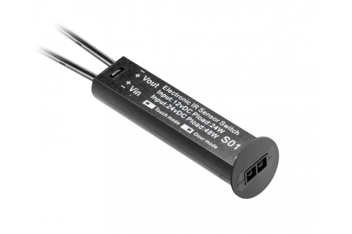 Выключатель бесконтактный универсальный 3 в 1, 12V/24W, 24V/48W, IP20, диммер, черный