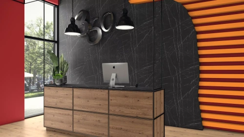 Скинали Камень Пьетра Гриджиа чёрный F206 G9 4100х640х8мм